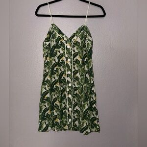Farm Green White Palm Dress M